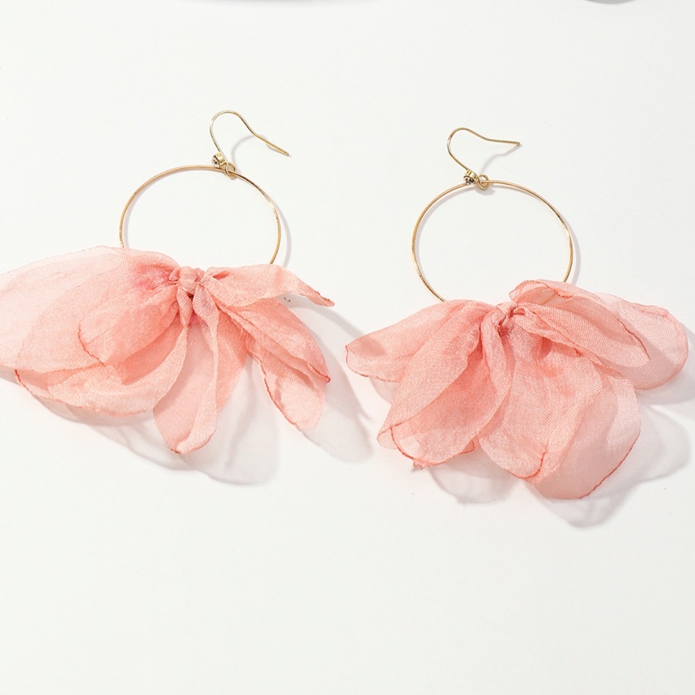 Pink Ribbon Bow Earrings
